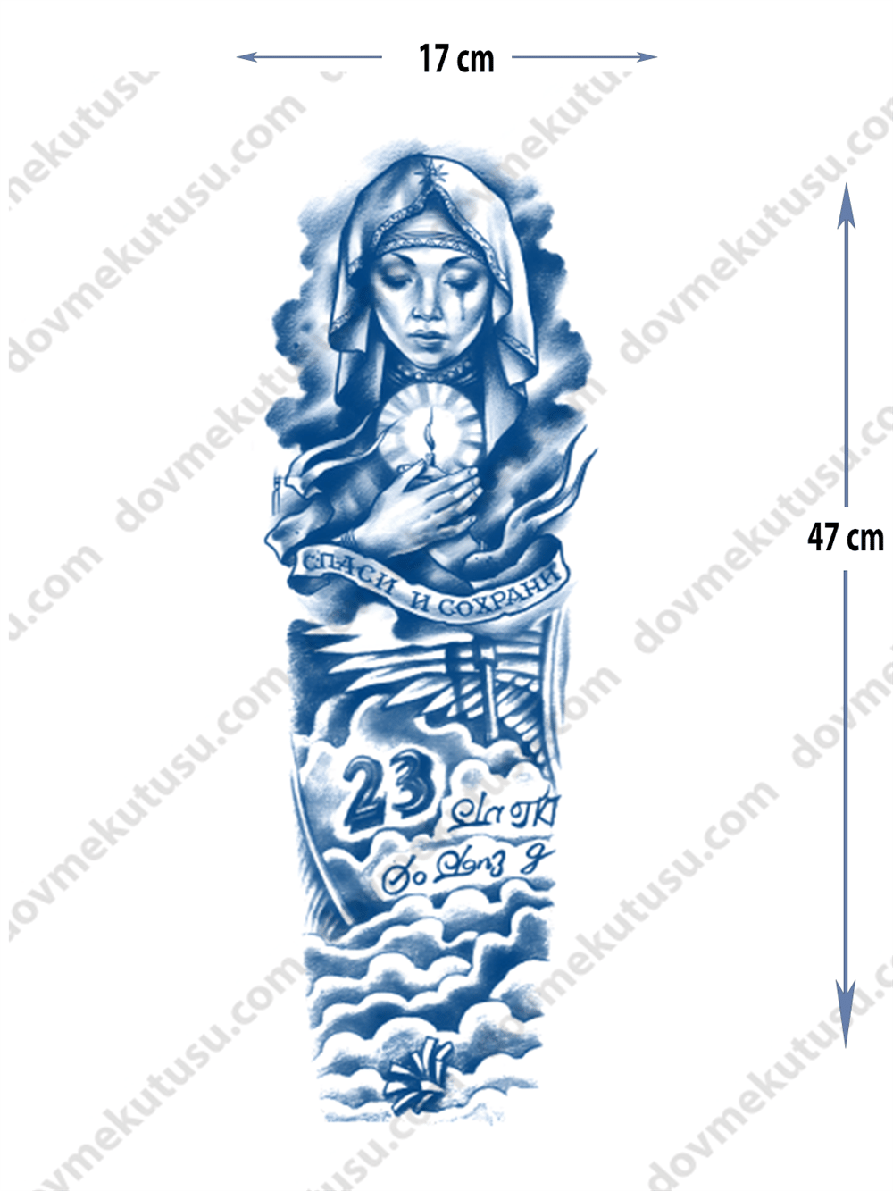 meryem ana yarı kalıcı Kol Kaplamalı Dövme 