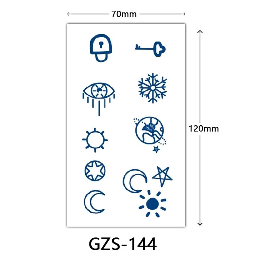 MİNİMAL PARMAK ÜSTÜ YARI KALICI DÖVME (GÜNEŞ,HİLAL,YILDIZ 11 ADET)