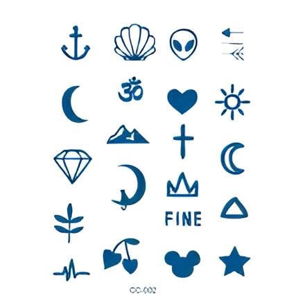 MİNİMAL PARMAK ÜSTÜ YARI KALICI DÖVME (KALP,ÇAPA,YILDIZ 20 ADET)