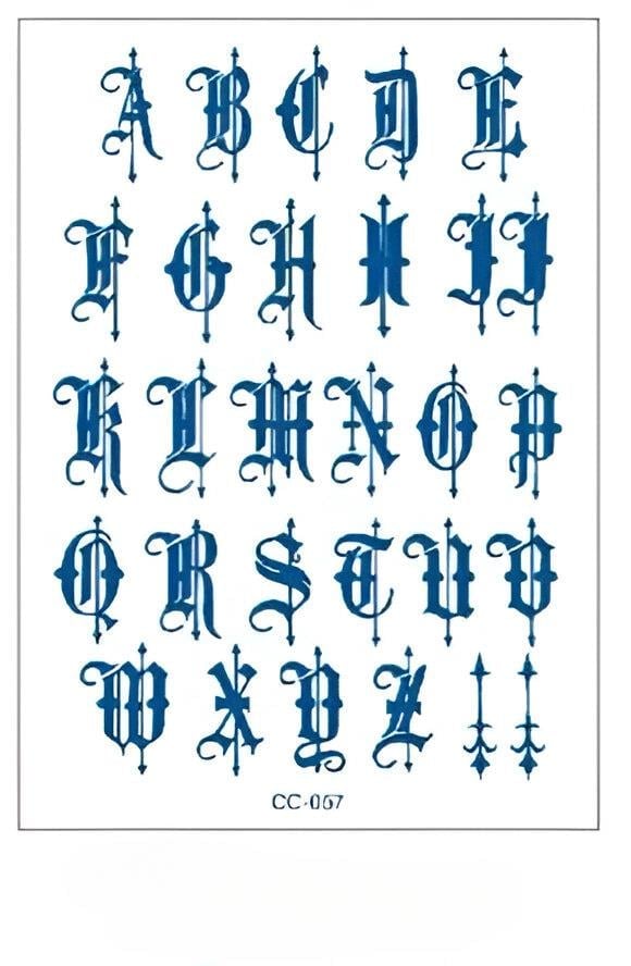 MİNİMAL PARMAK ÜSTÜ YARI KALICI DÖVME ( HARFLER 29 ADET)