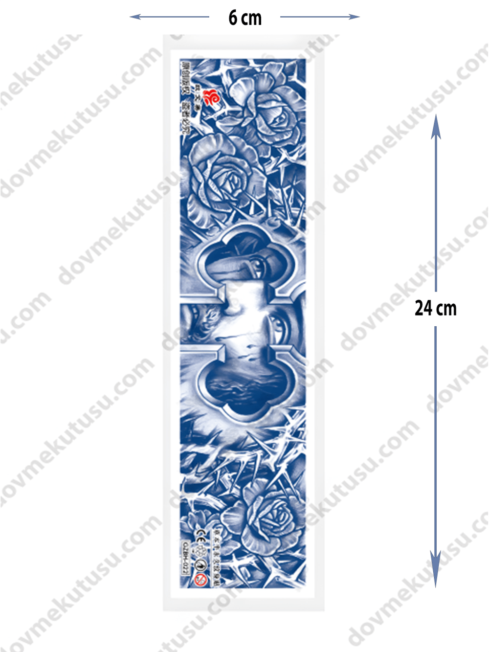 mistik gül ve doğa tasarımı yarı kalıcı Şerit Dövme 