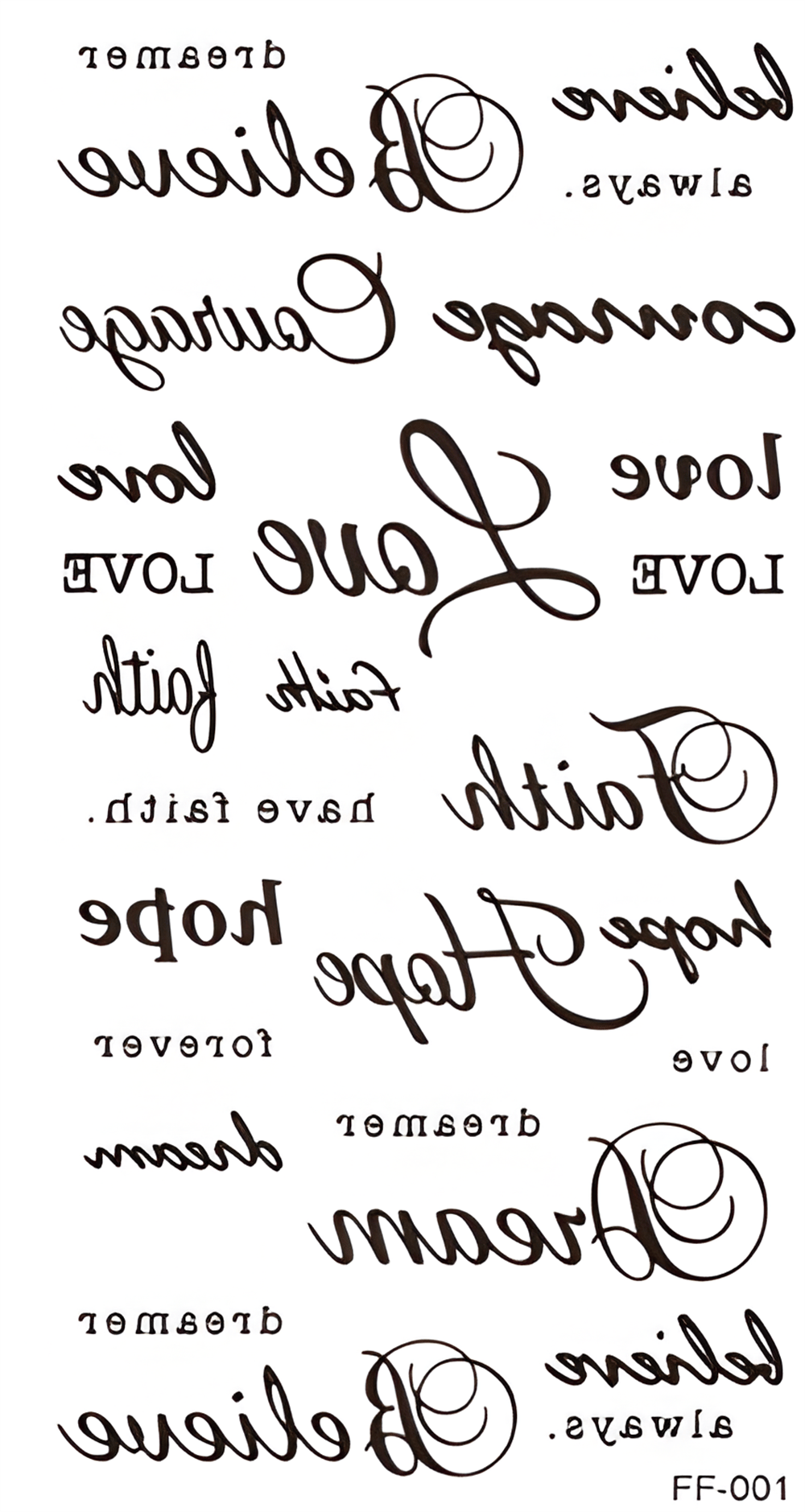 Motivasyon Sözleri Geçici Dövme 3D DÖVME 