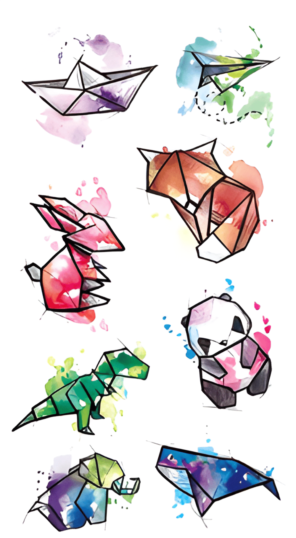 Uçurtma gemi origami Geçici dövme (8adet)