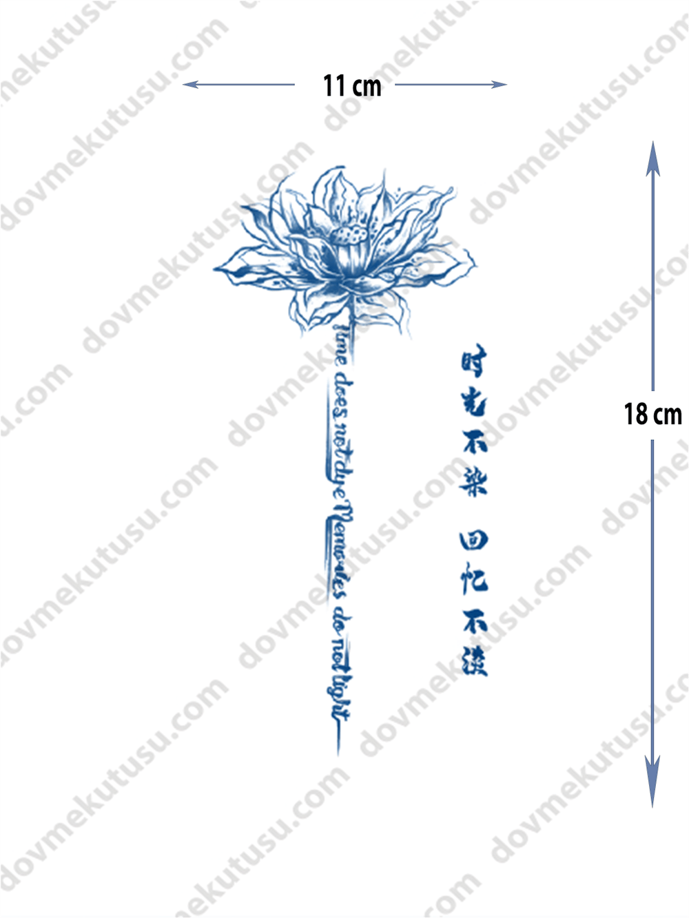 Yarı Kalıcı Çiçek Motifi Orta Boy Dövme – Doğallık ve Zarafet!