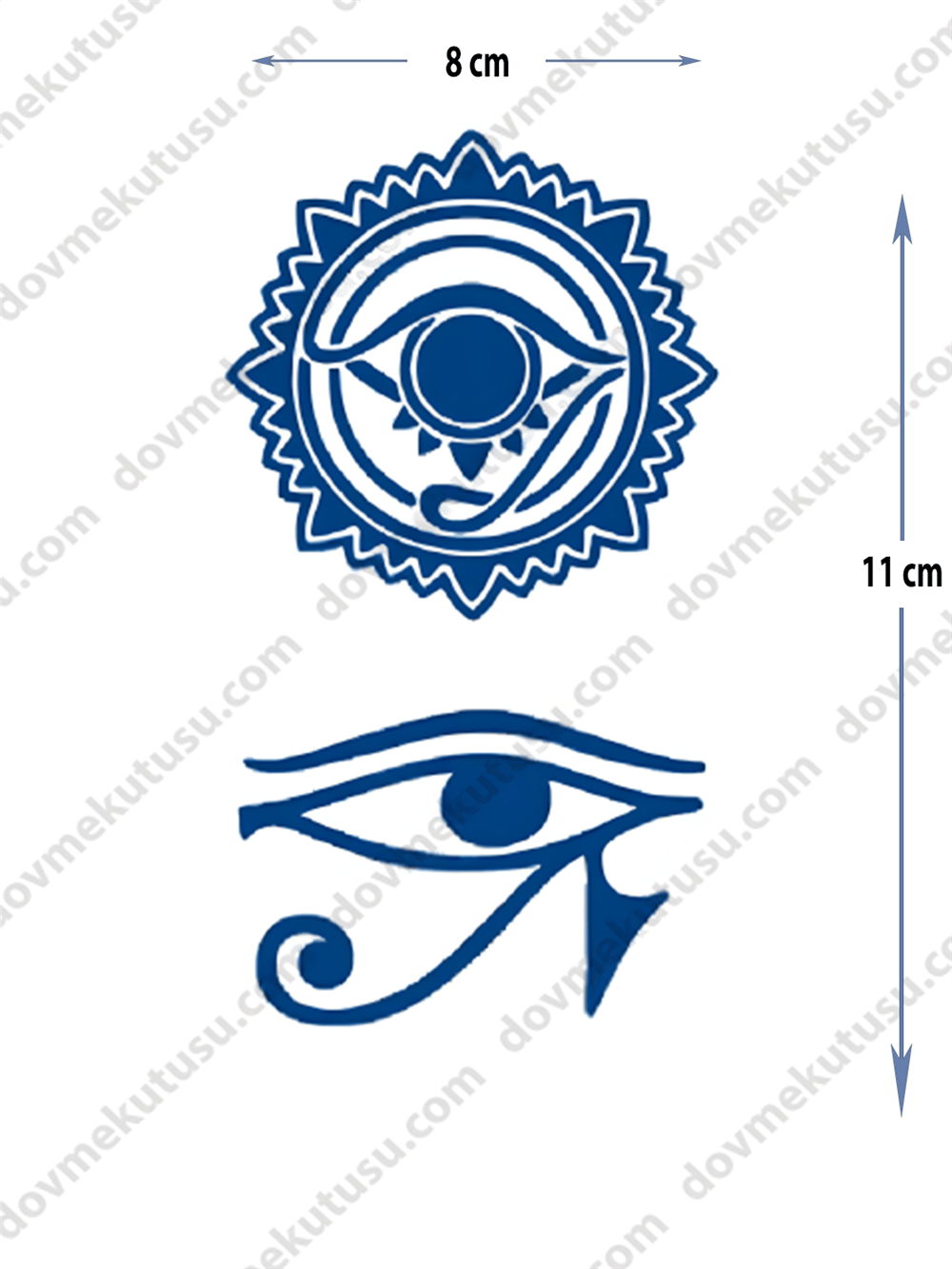 Yarı kalıcı göz ve mandala motifi dövmesi 