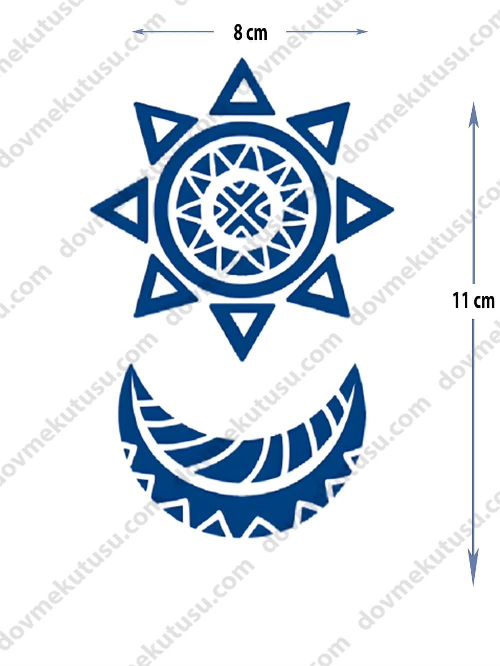 Yarı Kalıcı Hilal ve Güneş Motifi Dövme – Işığın, Yenilenmenin ve Doğanın Sembolü!