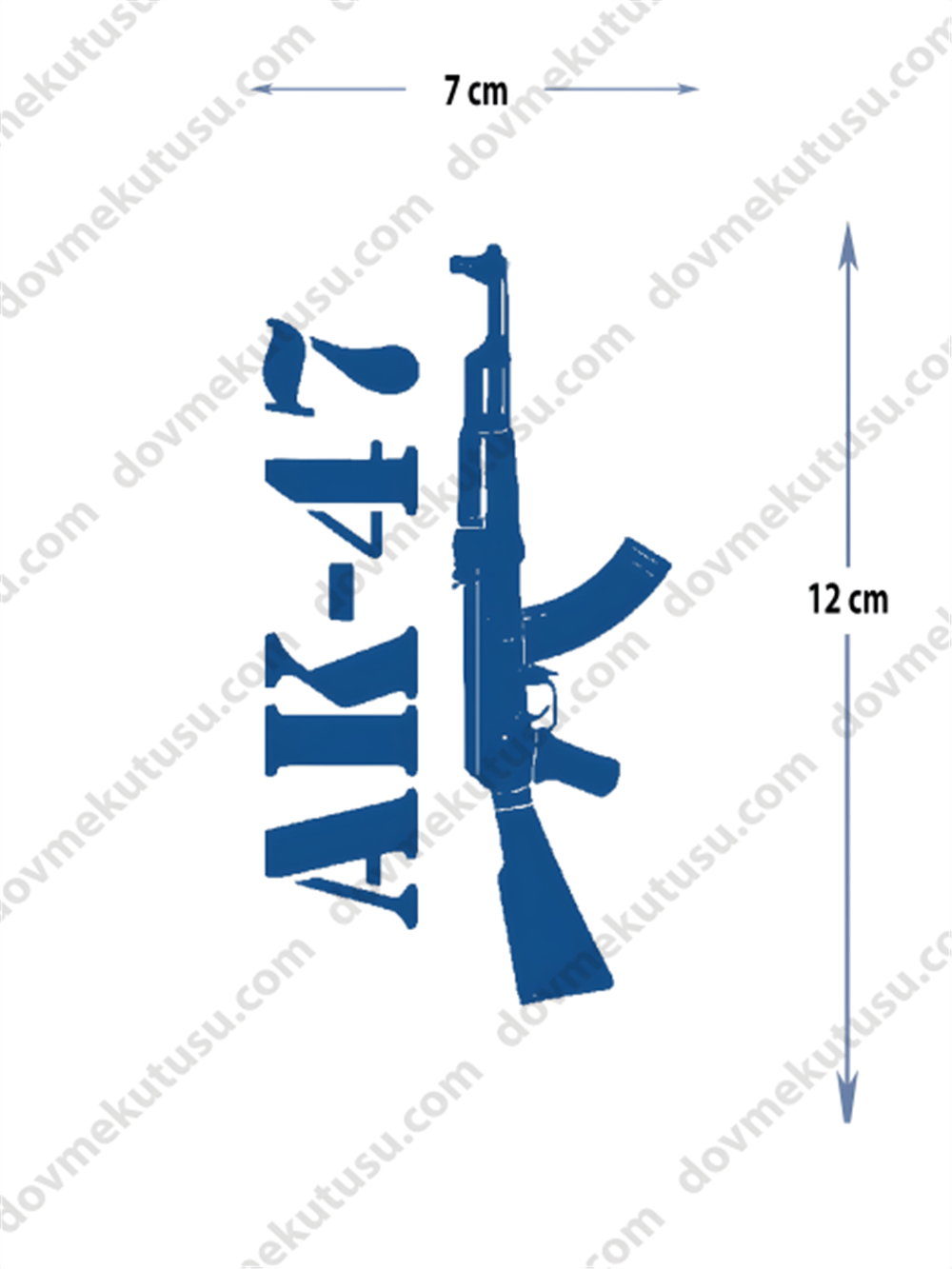 Yarı Kalıcı Küçük Boy  A-K 47 dövmesi