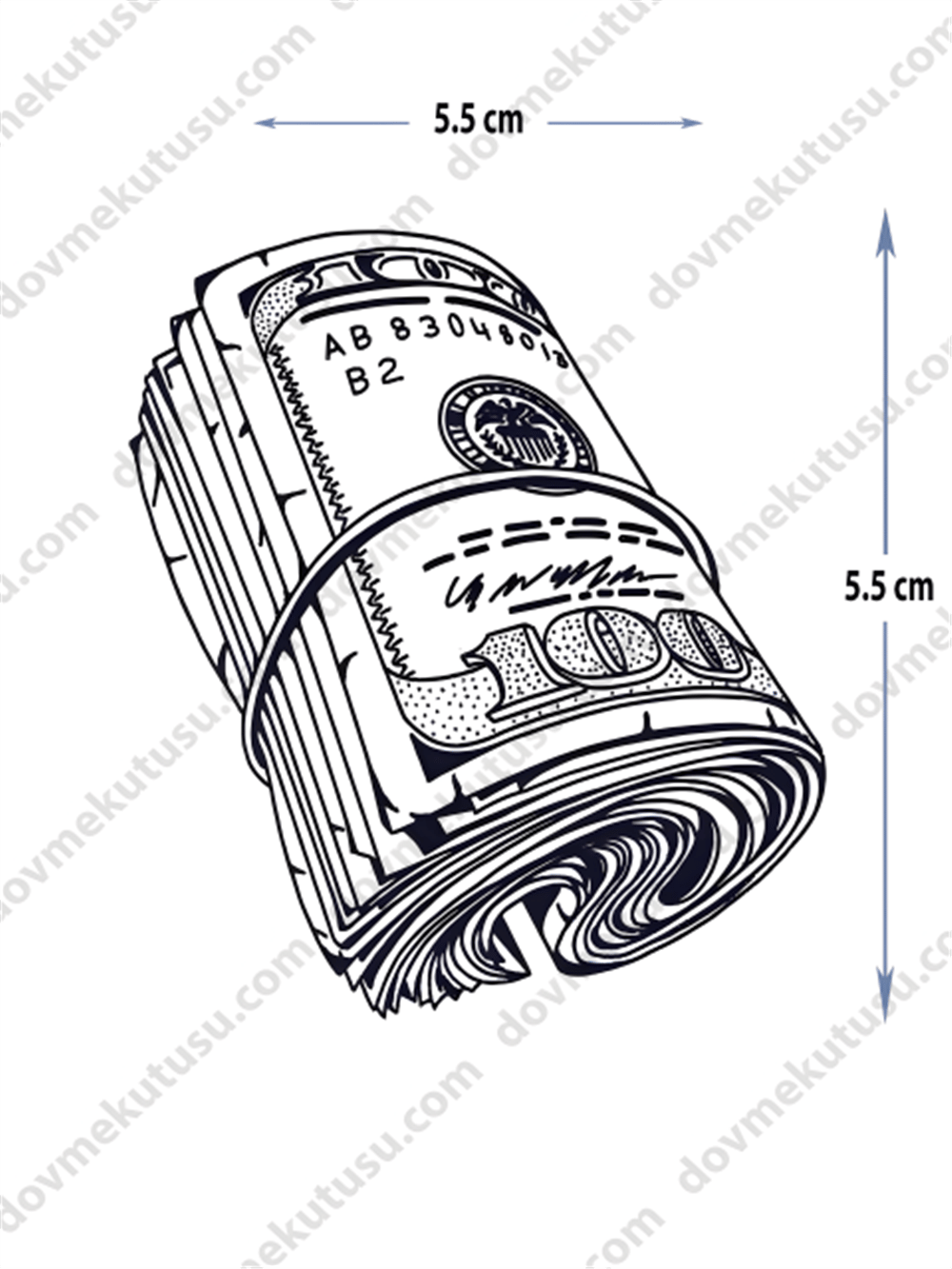 YARI KALICI MİNİMAL BOY DÖVME ( dolar )şans