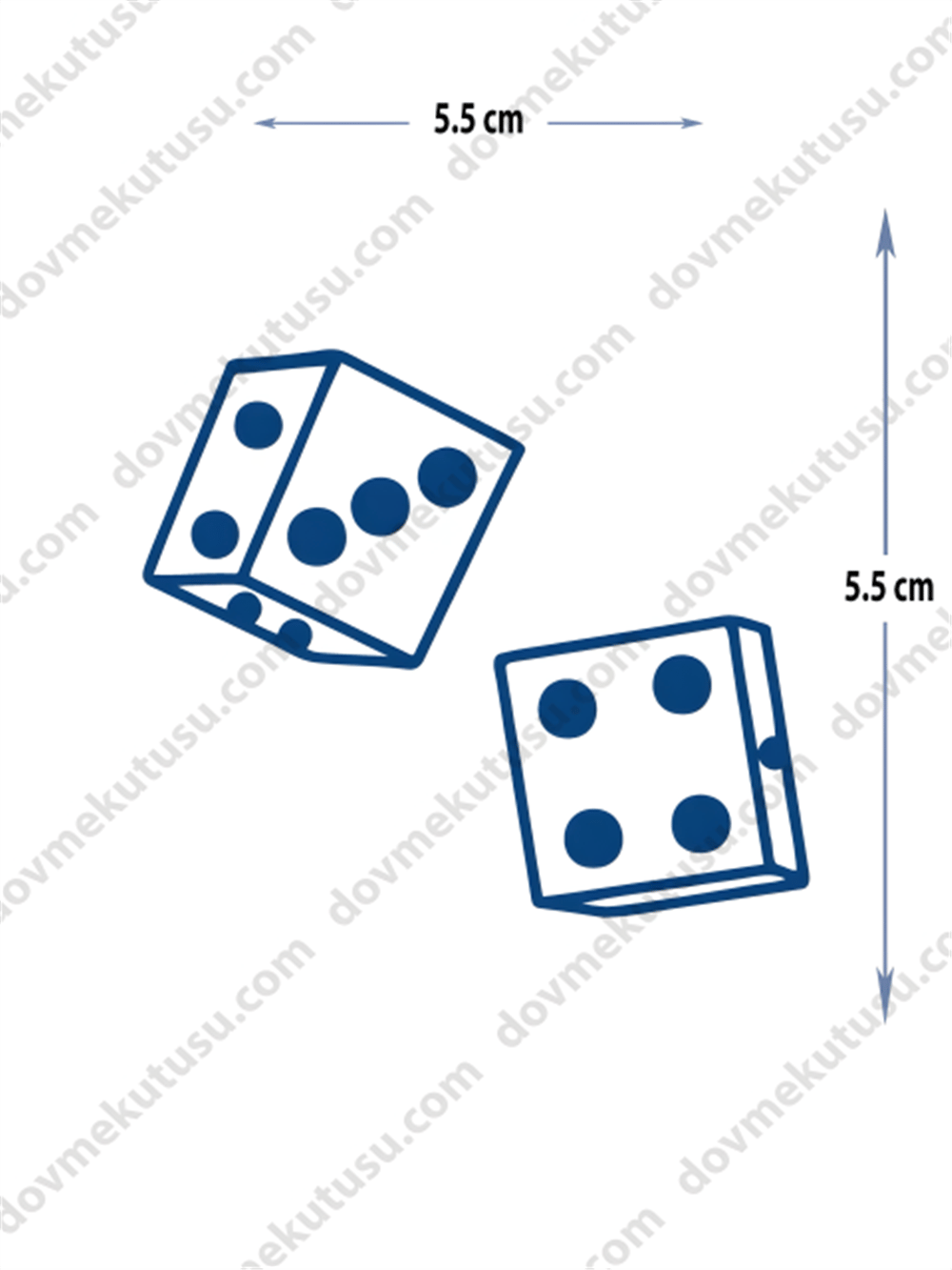 YARI KALICI MİNİMAL BOY DÖVME (ikili zar )