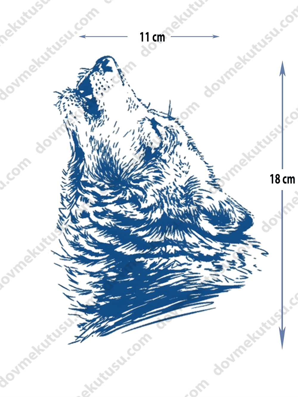 Yarı Kalıcı Orta Boy Kurt Dövmesi 
