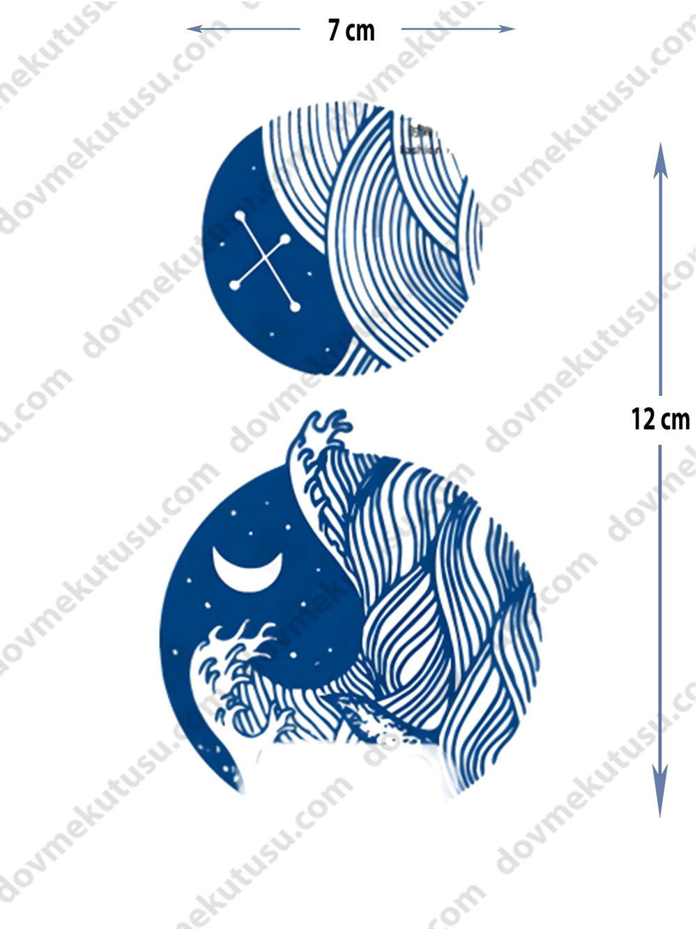 Yarı Kalıcı Yıldız ve Hilal Motifi Dövme – Işıltı, Gizem ve Ruhsal Bağlantının Sembolü!