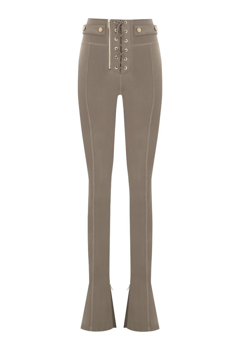 LETICIA GOLD FLARE LEGGINS KAHVERENGİ