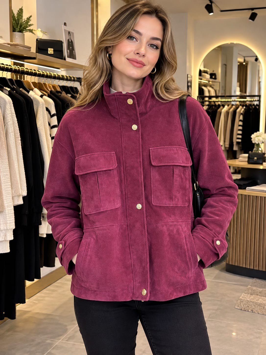 SÜET BORDO CEKET