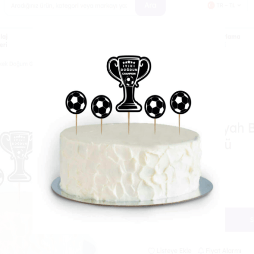 Champion 5 Adet Siyah Beyaz Cupcake Süsü