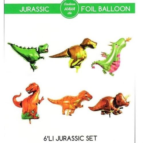 Dinazorlar Jurassic Folyo Balon Set 6lı 20 cm