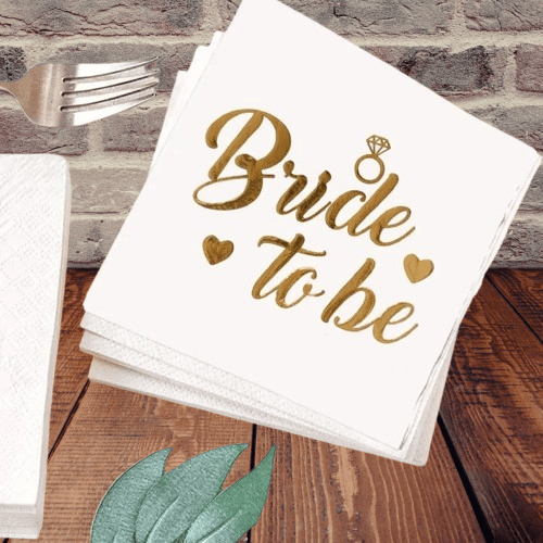 Gold Varaklı Yaldızlı Bride to be Peçete 16'lı
