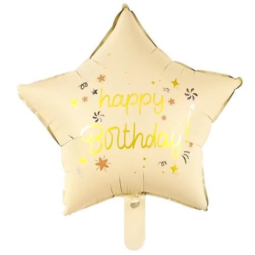 Krem Parlak Yıldız Folyo Balon (45 cm)