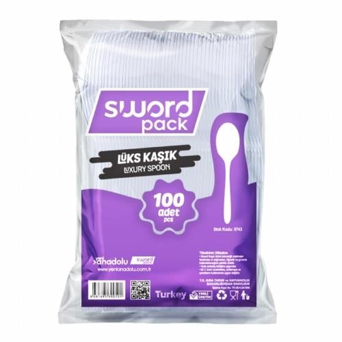 Lüks Şeffaf Plastik Kaşık 100 Adet