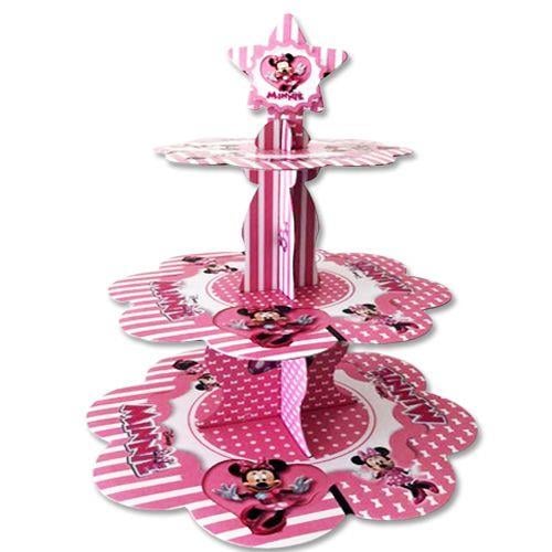 Minnie Mouse 3 Katlı Kek Standı Pembe