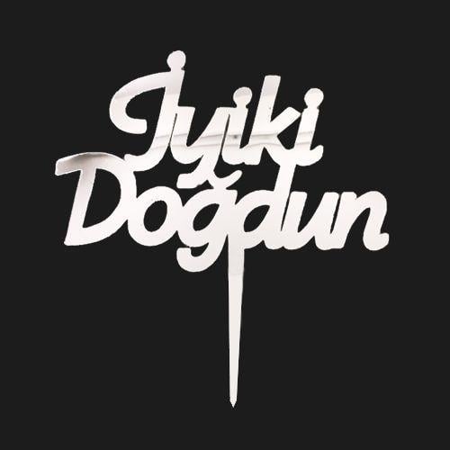 Pasta Süsü Pleksi İyiki Doğdun Gümüş