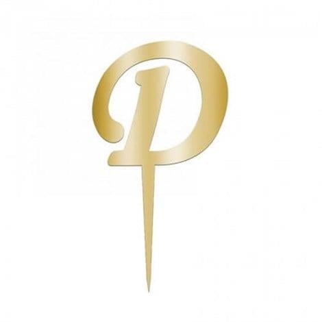 Pasta Üstüne Pleksi Harf D Gold