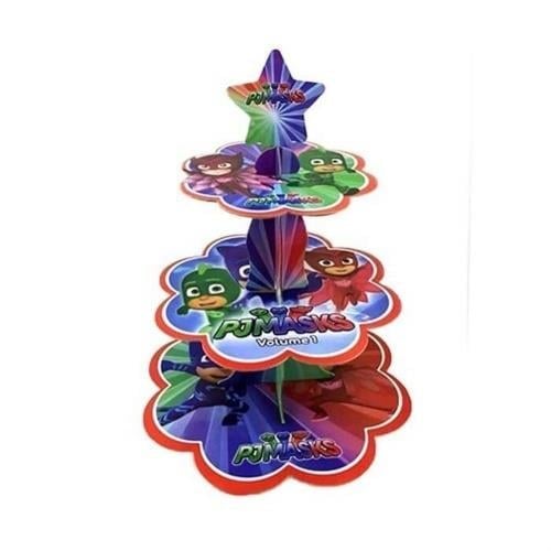 PJ Masks Temalı Cupcake Kek Standı Karton 3 katlı