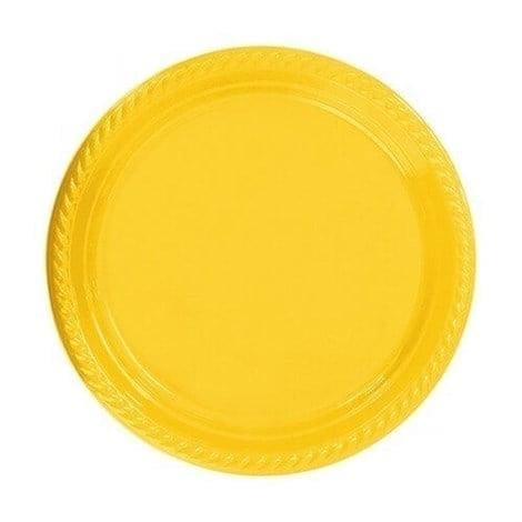 Plastik Sarı Tabak 25 Adet