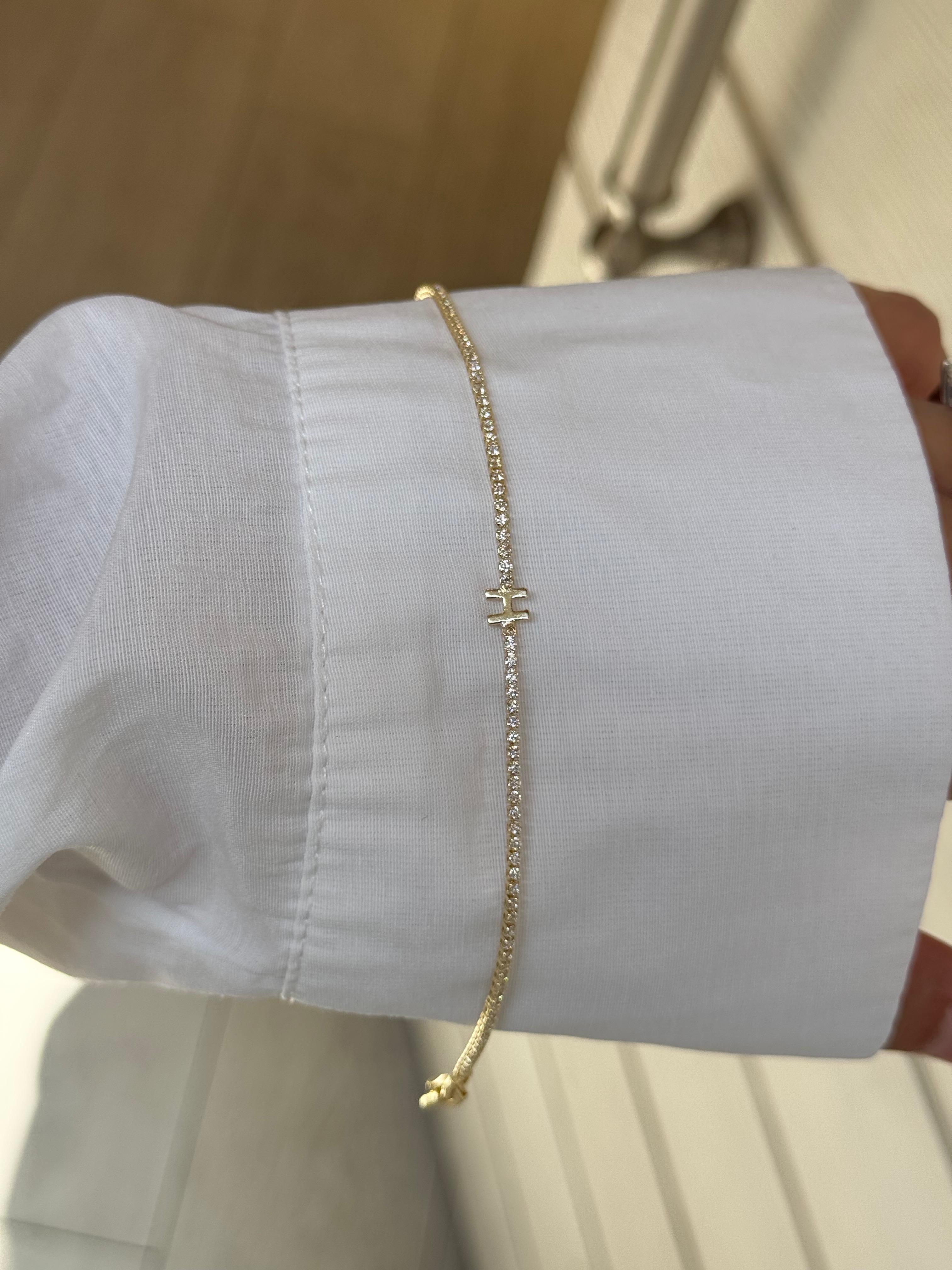 Gold Harf Bileklik - H Harfi