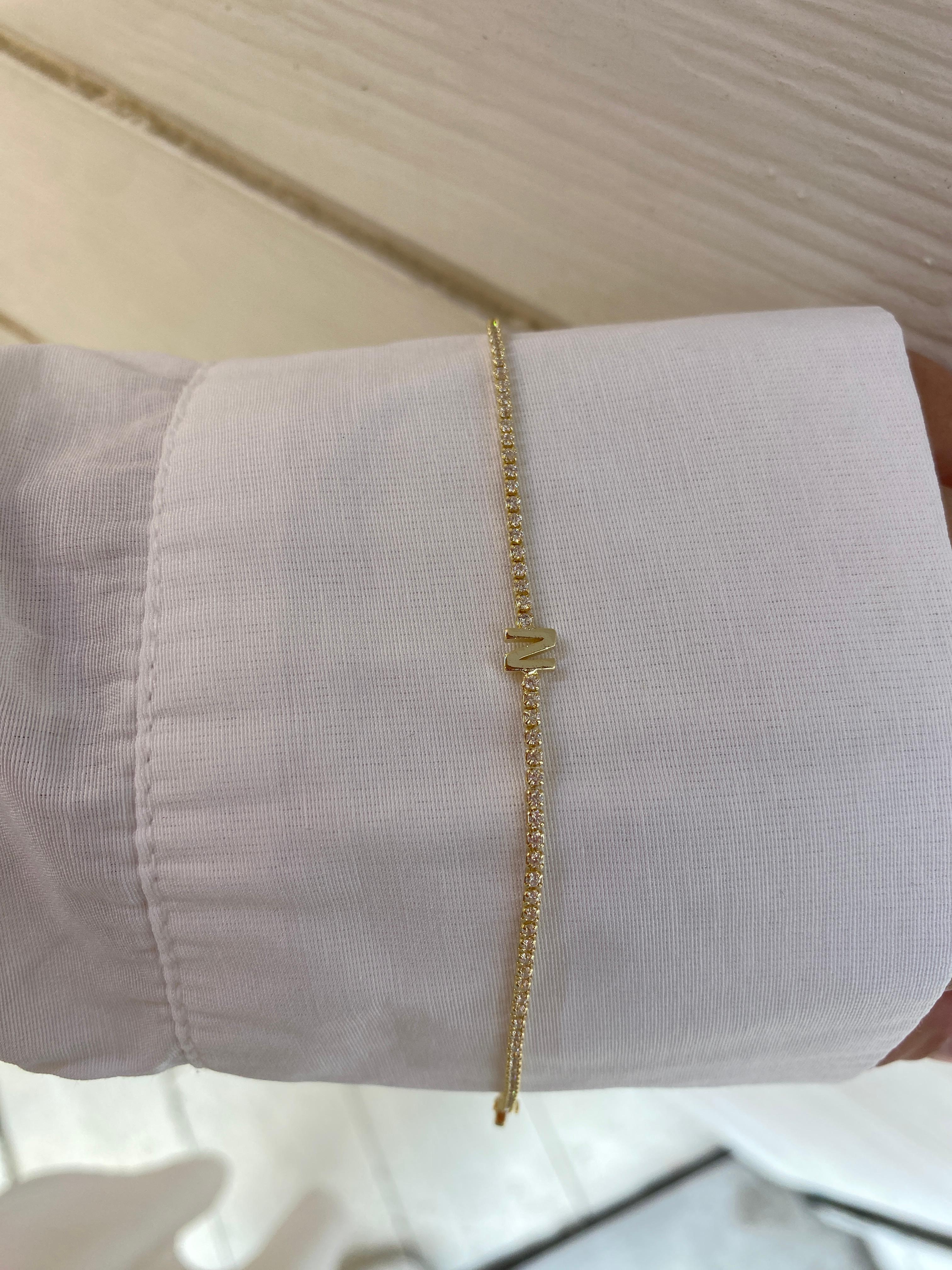 Gold Harf Bileklik - N Harfi