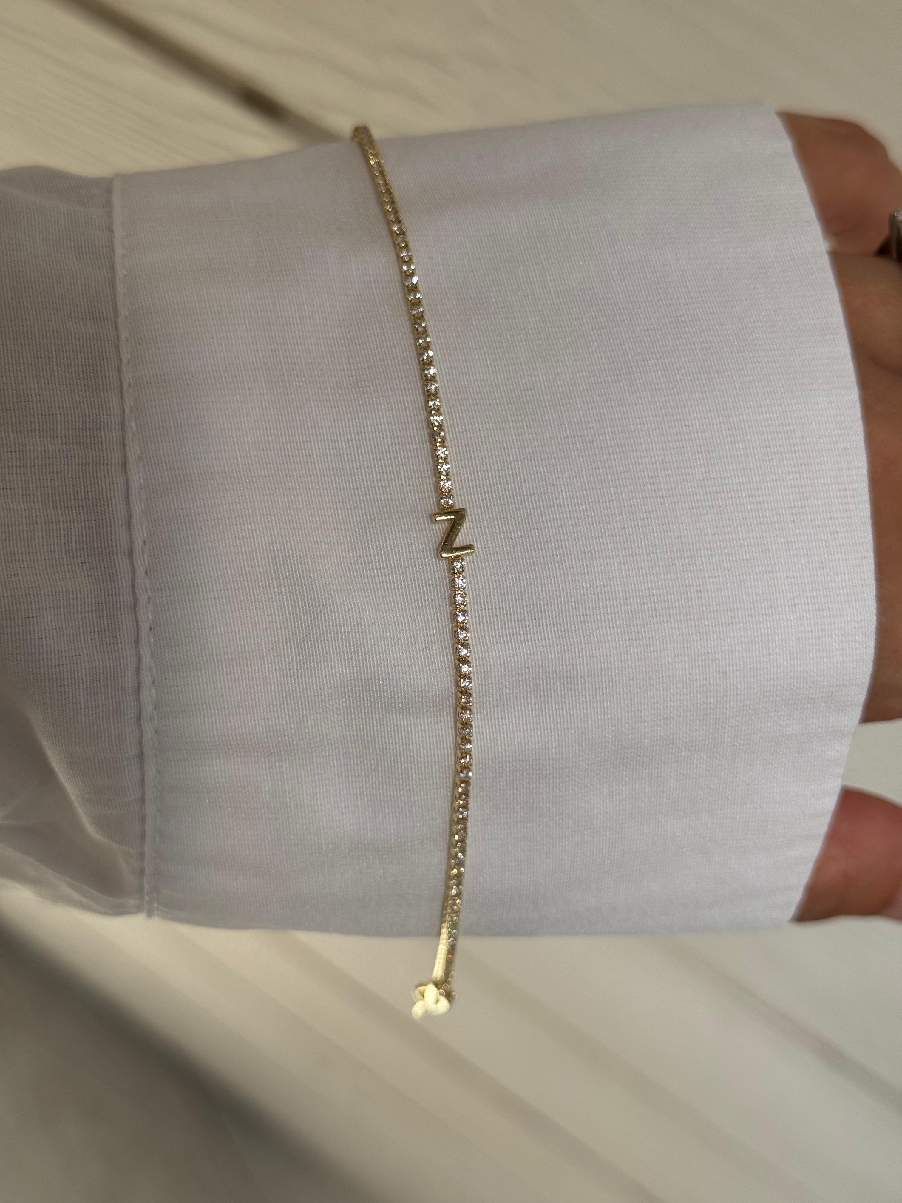 Gold Harf Bileklik - Z Harfi