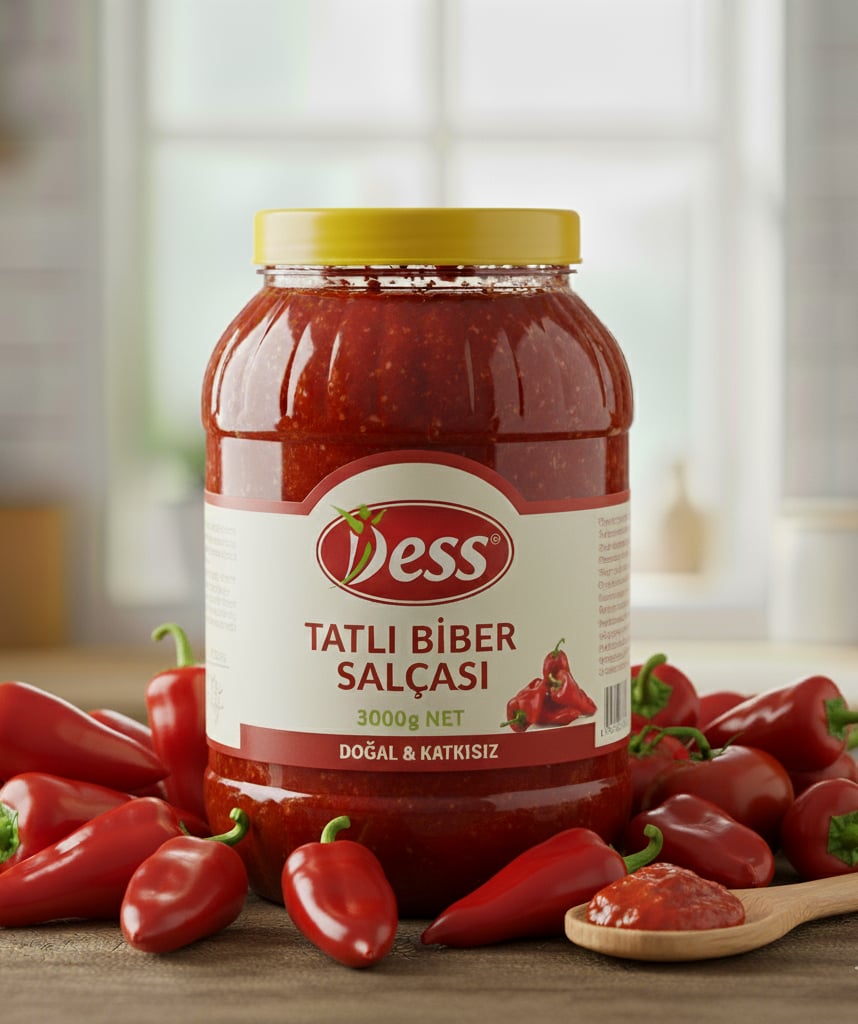 Tatlı Biber Salçası 3000 gr Pet Kavanoz 