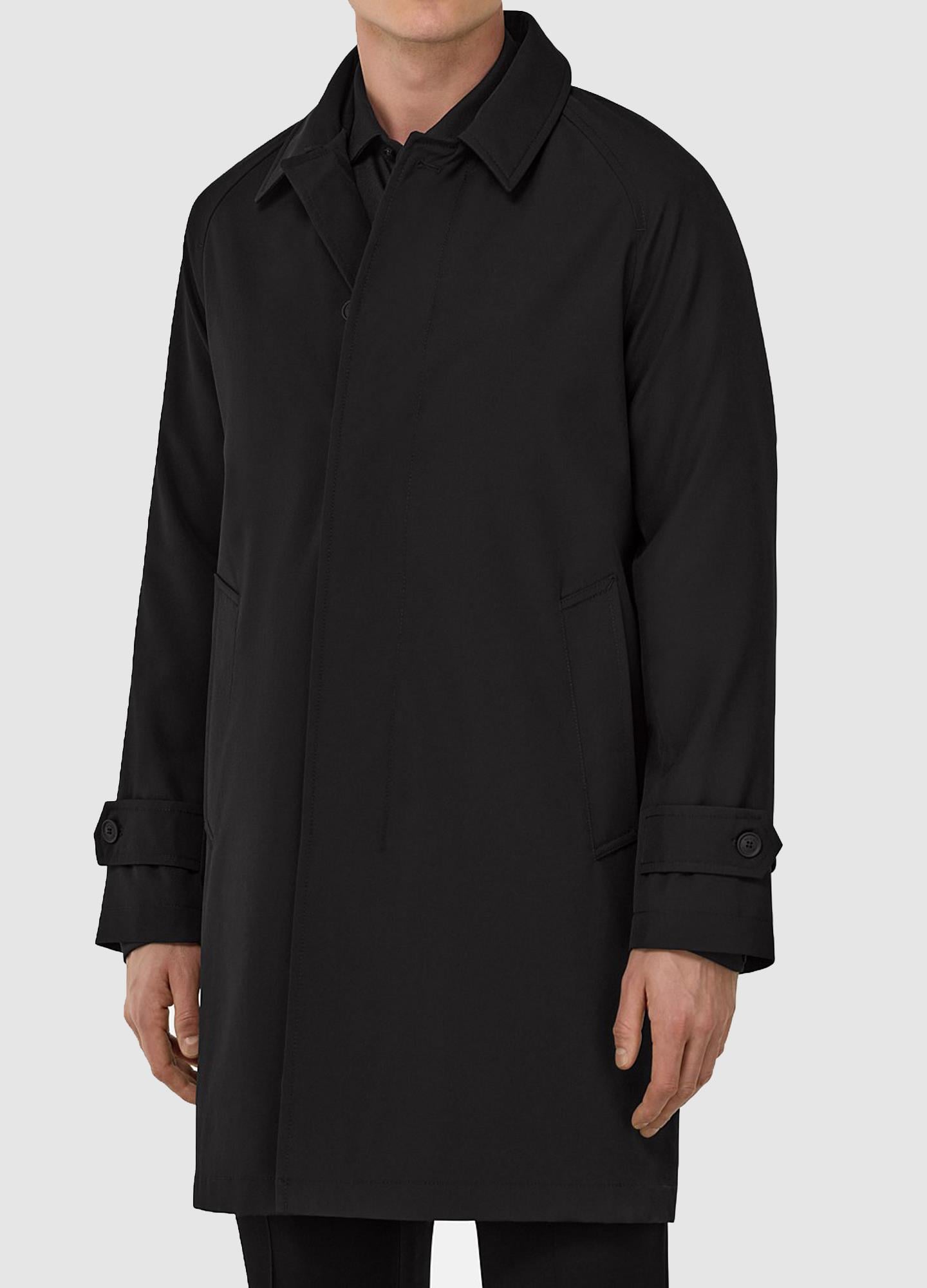 B.Milano Erkek Düğmeli Cepli Klasik Yaka Oversize %100 Yün Trençkot U007912 SIYAH