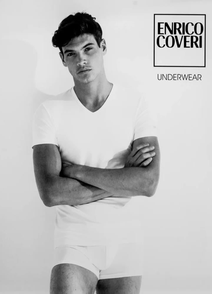 Enrico Coveri ET1001 Erkek Pamuk Kısa Kollu Atlet U008240 BEYAZ