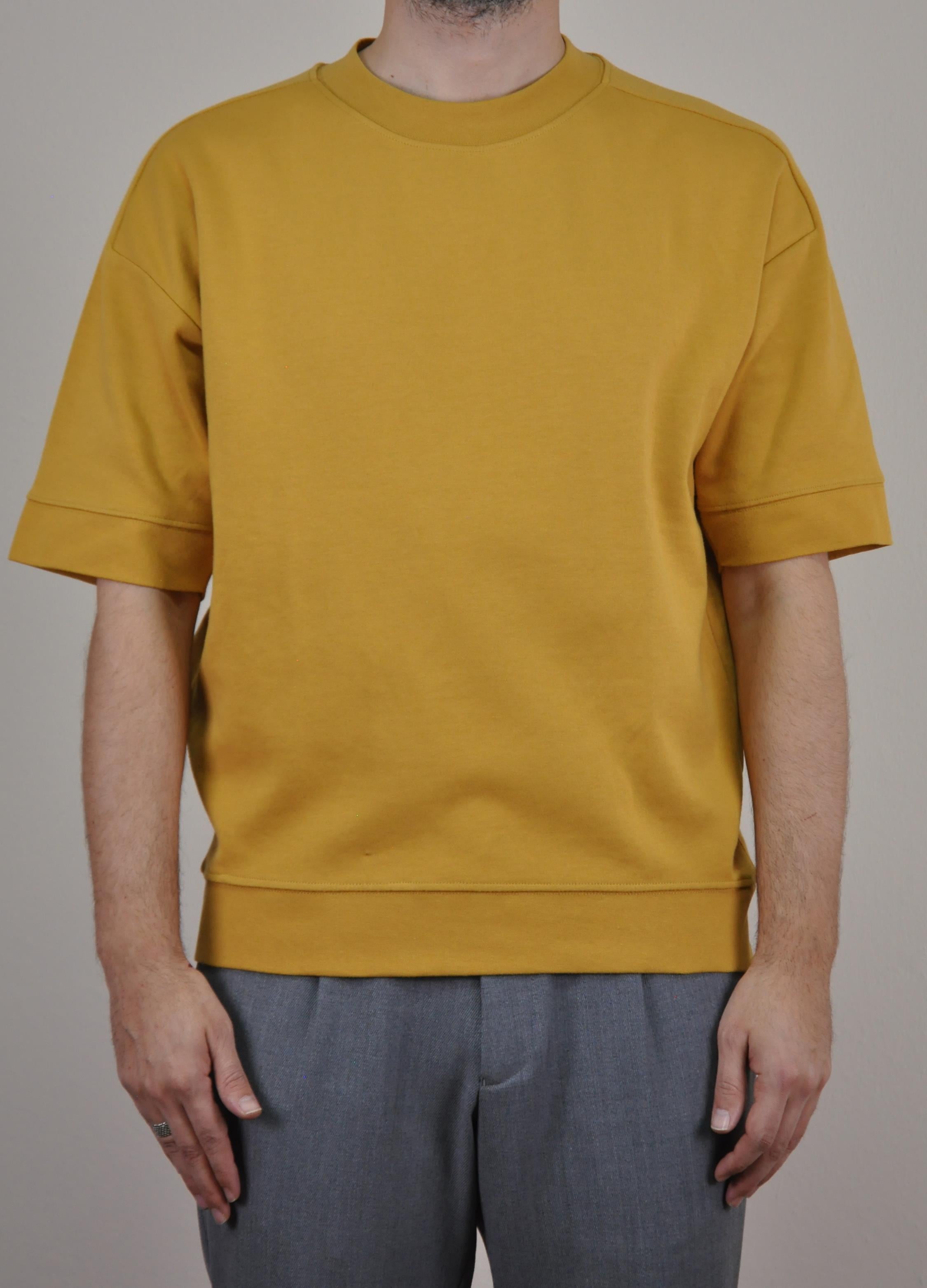 Gızzıt Italy Erkek Oversize Bisiklet Yaka Tişört U008028 SARI