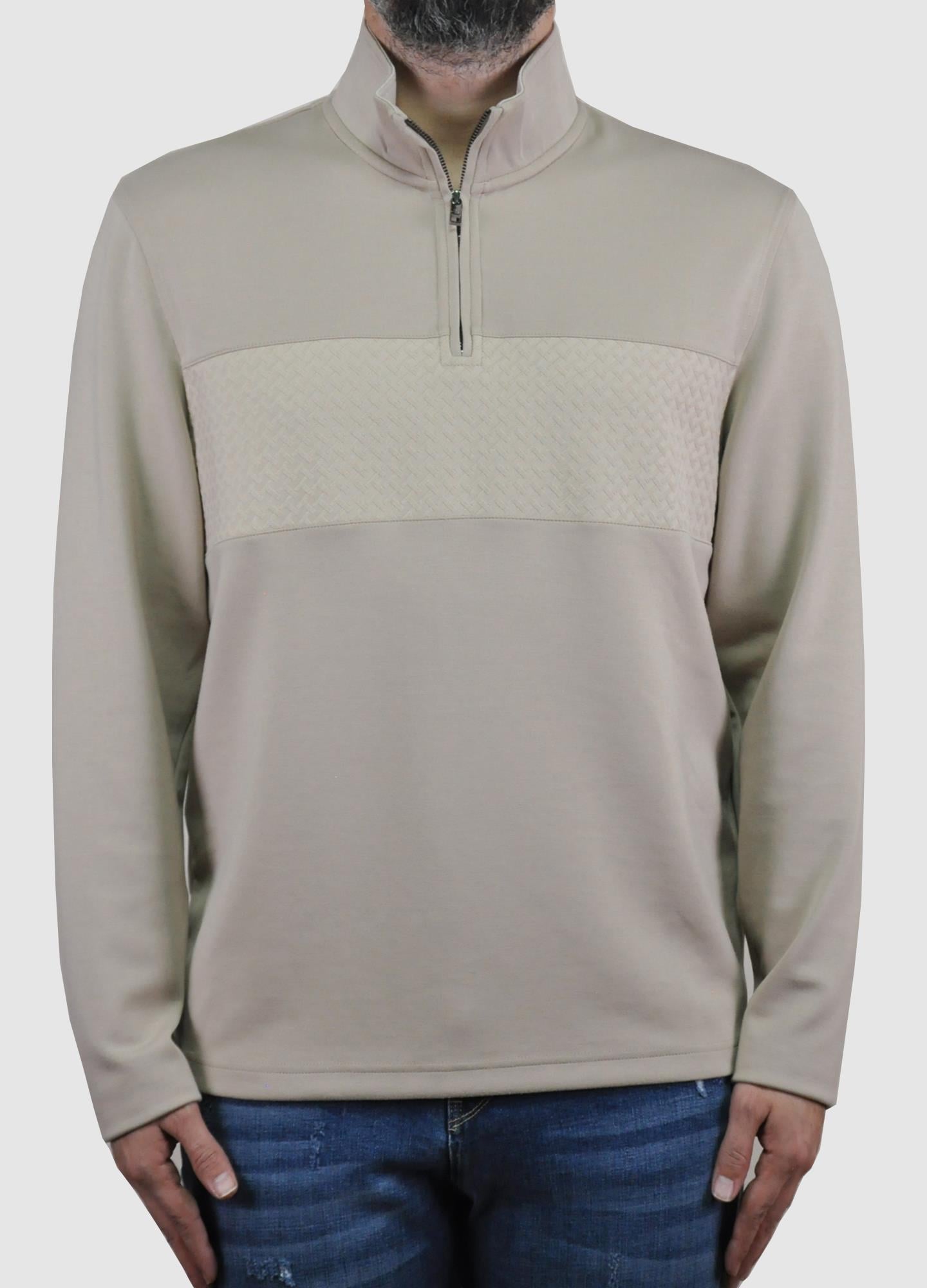 Td Bkr Erkek Fermuarlı Dik Yaka Soft Touch Sweatshirt U007864 KREM