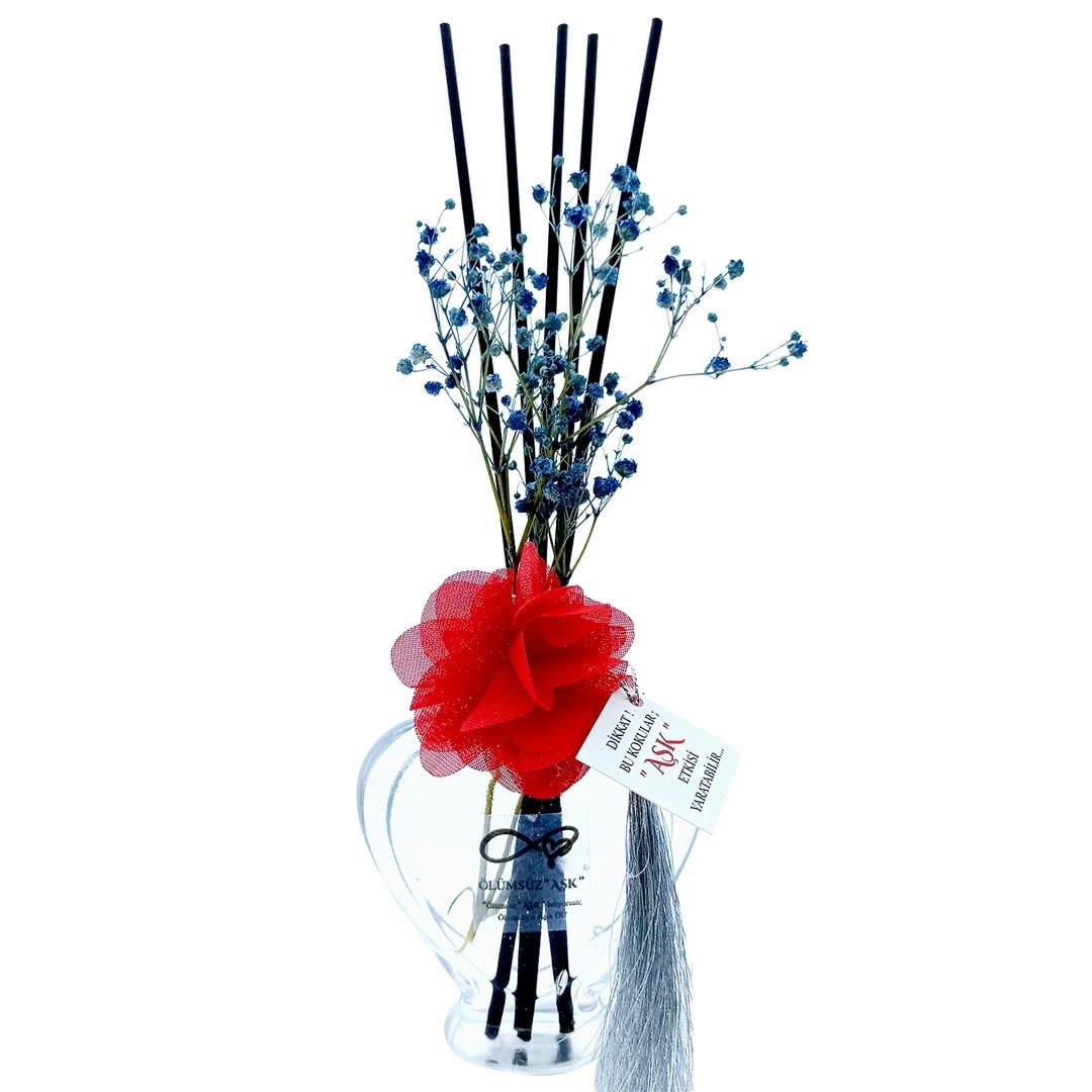 60 ml Kalp Bambu Çubuklu Oda Kokuları Reed Diffuser Oda Parfümü Ortam Kokusu