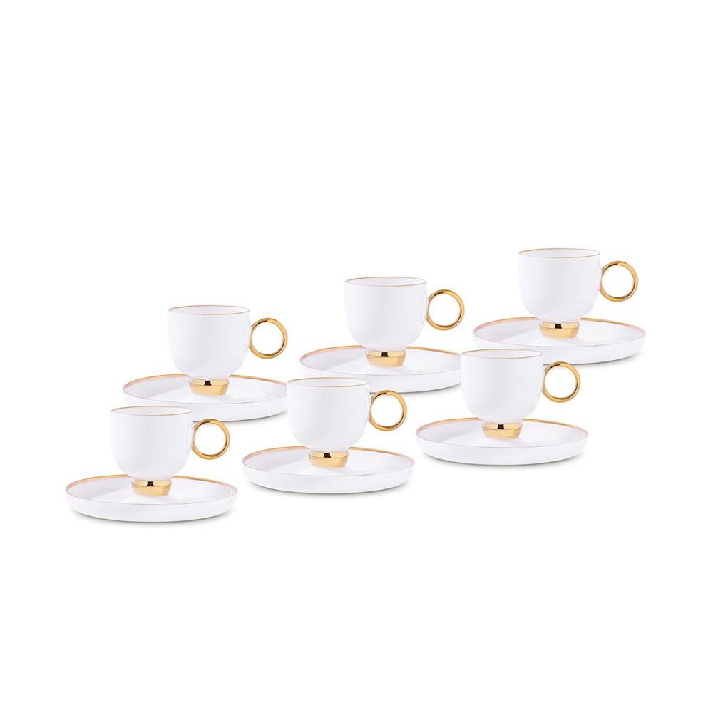 Aryıldız Margaux Gold 6 Kişilik Kahve Fincan Takımı
