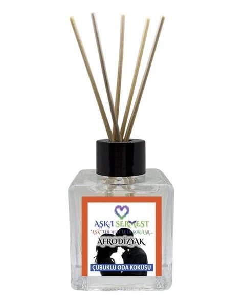 Aşk-ı Sermest Toptan Afrodiziyak Etkili Çiçek Aromalı Bambu Çubuk Oda Kokusu Parfüm, Küp Şişe, 120 mL,5 Ad