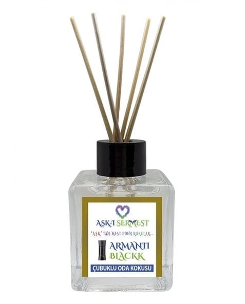 Aşk-ı Sermest Toptan Amber Aromalı Bambu Çubuklu Oda Kokusu Reed Diffuser Ortam Kokusu Parfüm,  Küp Şişe,  120 mL, 5 Adet