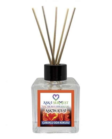 Aşk-ı Sermest Toptan Aşk-ı Sermest Toptan Aşkın Ateşi Çiçek Aromalı Bambu Çubuklu Oda Kokusu Reed Diffuser Ortam Kokusu Parfüm,  Küp Şişe,  200 Ml, 3 Adet