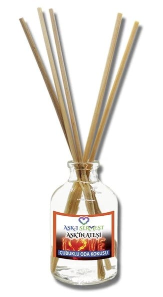 Aşk-ı Sermest Toptan Aşk'ın Ateşi Çiçek Aromalı Bambu Çubuklu Oda Kokusu Reed Diffuser Ortam Kokusu Parfüm, Oval Şişe, 100 mL, 5 Adet