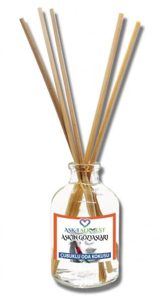 Aşk-ı Sermest Toptan Aşk'ın Gözyaşları Çiçek Aromalı Bambu Çubuk Oda Kokusu Parfüm, Oval Şişe, 100ml, 10 Ad