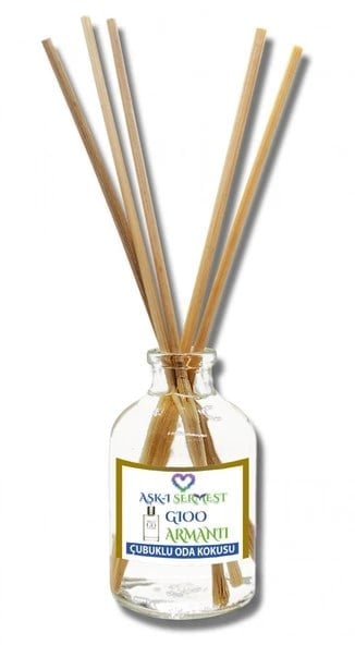 Aşk-ı Sermest Toptan Gioo Armantii Çiçek Aromalı Bambu Çubuklu Oda Kokusu Reed Diffuser Ortam Kokusu Parfüm, Oval Şişe, 50 mL , 5 Adet