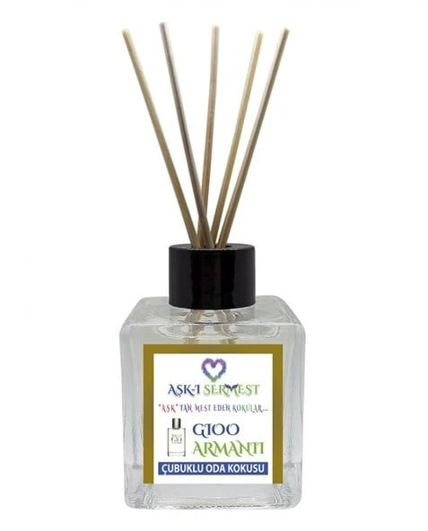 Aşk-ı Sermest Toptan Hindistan Cevizi Aromalı Bambu Çubuklu Oda Kokusu Reed Diffuser Ortam Kokusu Parfüm,  Küp Şişe,  200 mL, 5 Adet