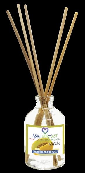 Aşk-ı Sermest Toptan Kavun Aromalı Bambu Çubuklu Oda Kokusu Reed Diffuser Ortam Kokusu Parfüm, Oval Şişe, 50 mL, 10 Adet