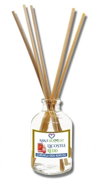 Aşk-ı Sermest Toptan Lacosstee Redd Çiçek Aromalı Bambu Çubuklu Oda Kokusu Reed Diffuser Ortam Kokusu Parfüm, Oval Şişe, 50 mL , 10 Ad