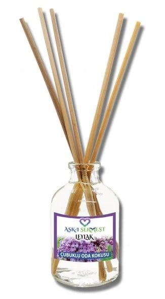 Aşk-ı Sermest Toptan Leylak Aromalı Bambu Çubuklu Oda Kokusu Reed Diffuser Ortam Kokusu Parfüm, Oval Şişe, 100 mL, 5 Adet