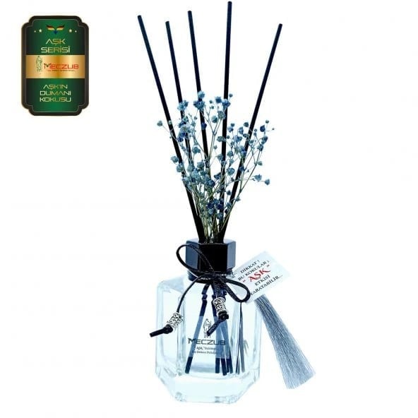 Aşk-ı Sermest Toptan Meczub Aşk Serisi Aşkın Dumanı Kokulu 3 x 120 ml Köşeli Şişe Bambu Çubuklu Ortam Kokusu Reed Diffuser Oda Kokusu
