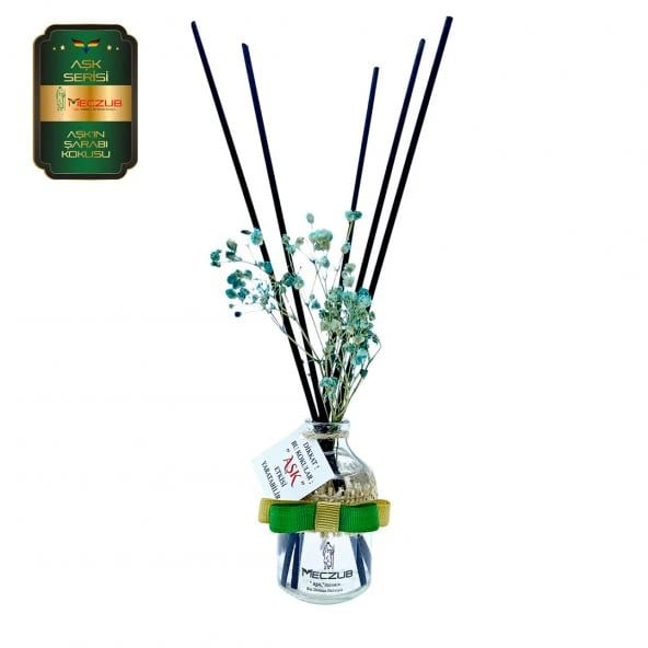 Aşk-ı Sermest Toptan Meczub Aşk Serisi Aşkın Şarabı Kokulu 5 x 50 ml Oval Şişe Bambu Çubuklu Ortam Kokusu Reed Diffuser Oda Kokusu