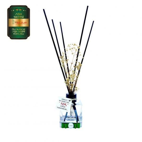 Aşk-ı Sermest Toptan Meczub Aşk Serisi Ölümsüz Aşk İxiri Kokulu 10 x 60 ml küp Şişe Bambu Çubuklu Ortam Kokusu Reed Diffuser Oda Kokusu